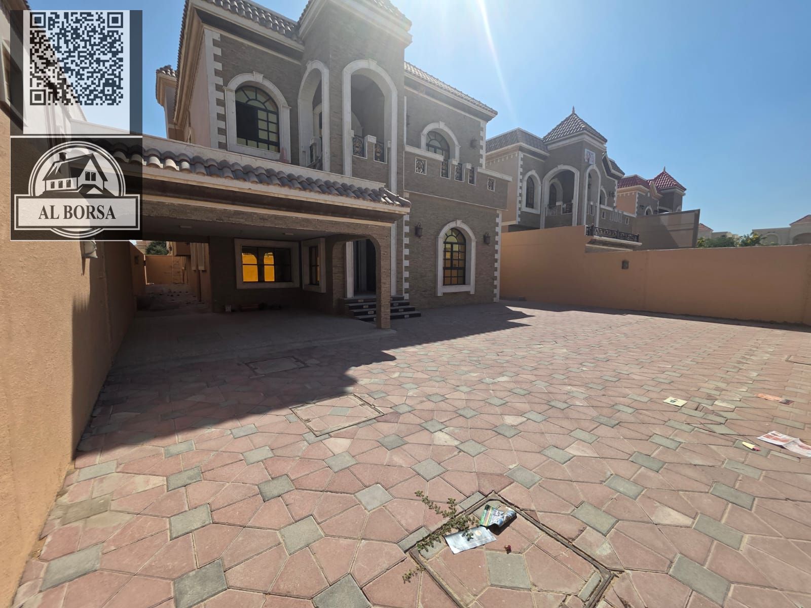 Villa for rent in Al Muwaihat, residential/commercial, five rooms, majlis, hall, and maid's room.