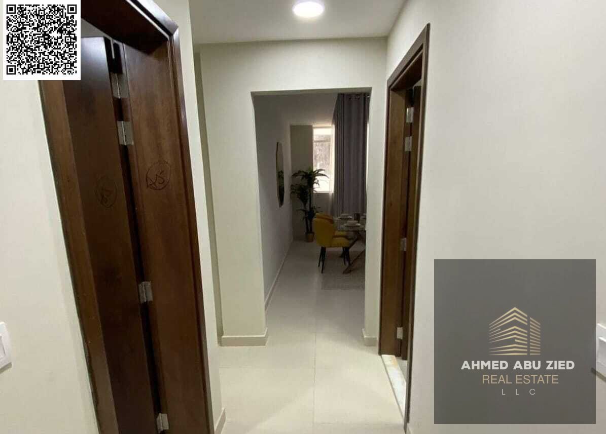 Elegant and beautiful fully furnished two-bedroom apartment with a living room in Princess Village | Two bedrooms | Two bathrooms | Balcony with an op