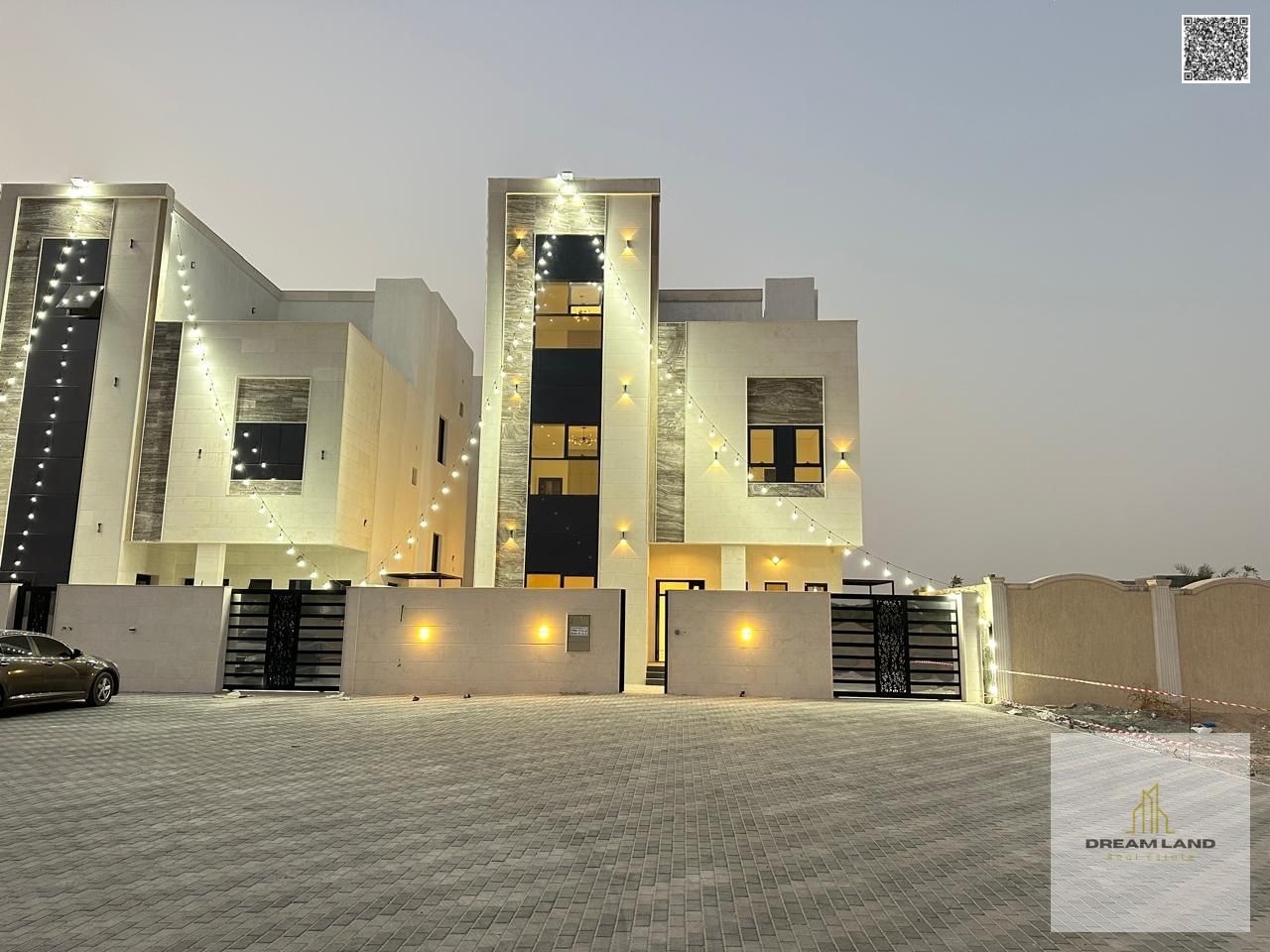 Luxury villa for sale in Al Helio – Ajman | 5 master bedrooms + spacious roof terrace | Elegant modern design | Spacious areas and luxurious finishes