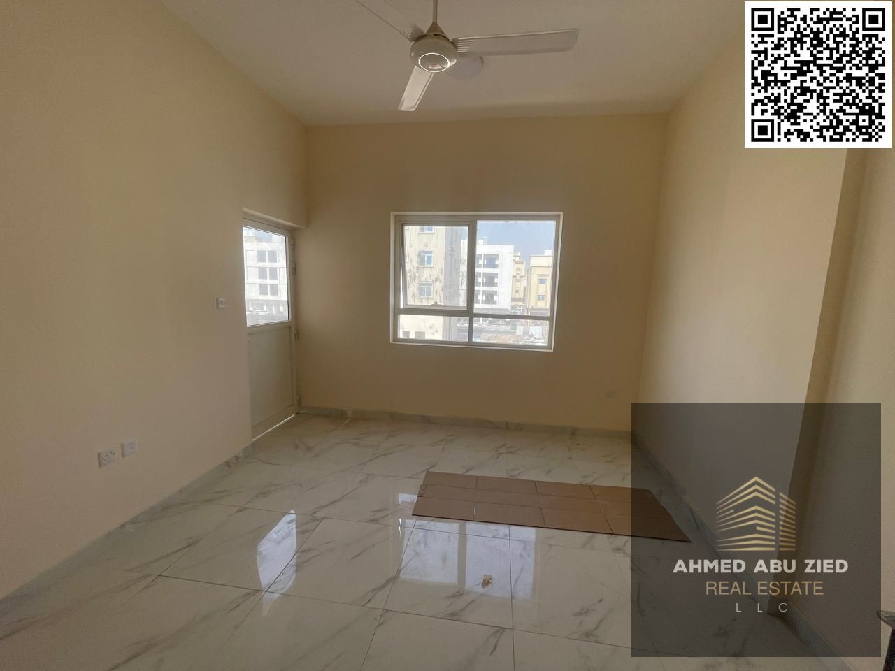 Upscale two-bedroom apartment in Al-Aliya area | First occupancy | Excellent space | Balcony with open views | Two bathrooms | Modern finishes | Four