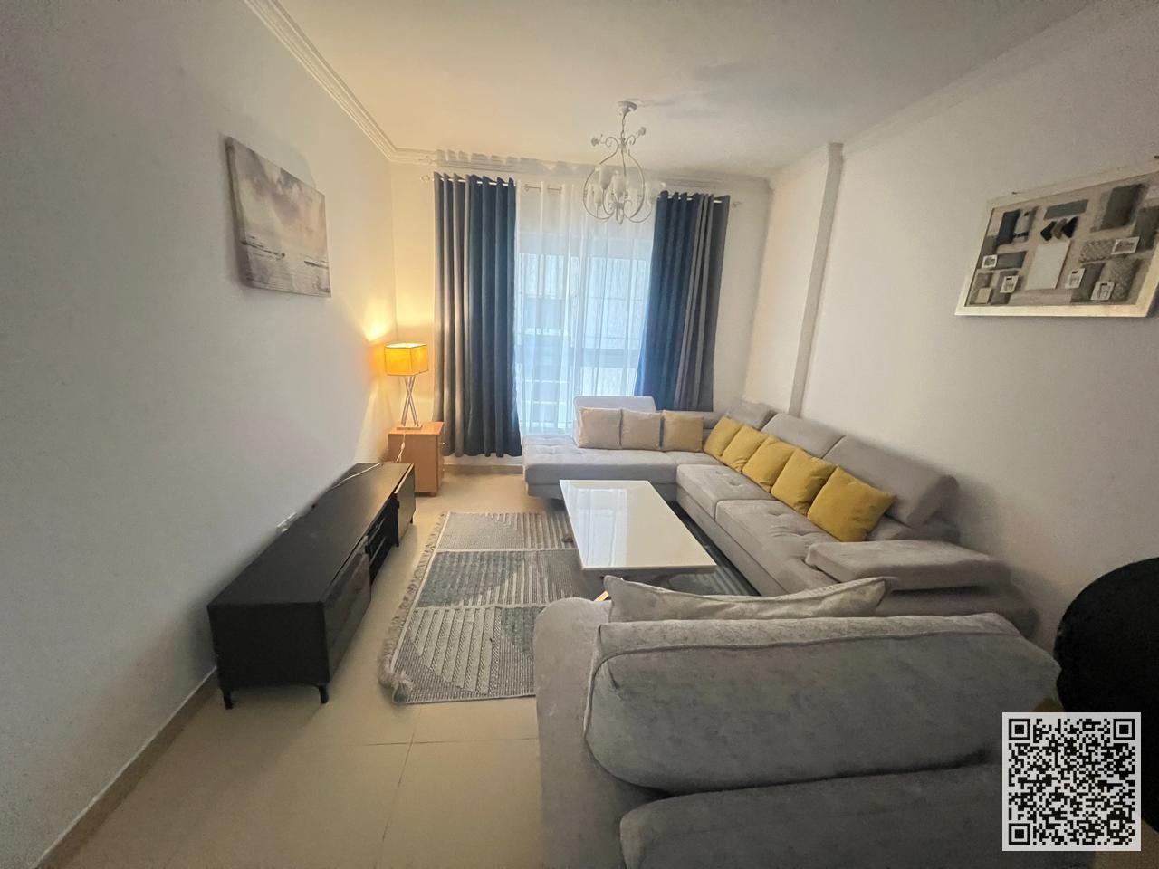 A fully furnished one-bedroom apartment with elegant and tidy furnishings is available for monthly rent in Ajman - Al Jurf 2 - Al Yasmin Towers.