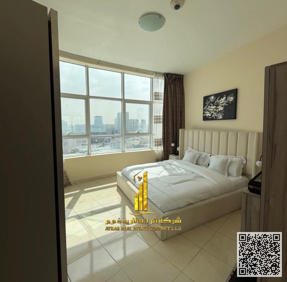 Luxurious furnished one-bedroom apartment with brand new furniture available for monthly rent in Ajman - Al Rashidiya 1 - Orient Towers