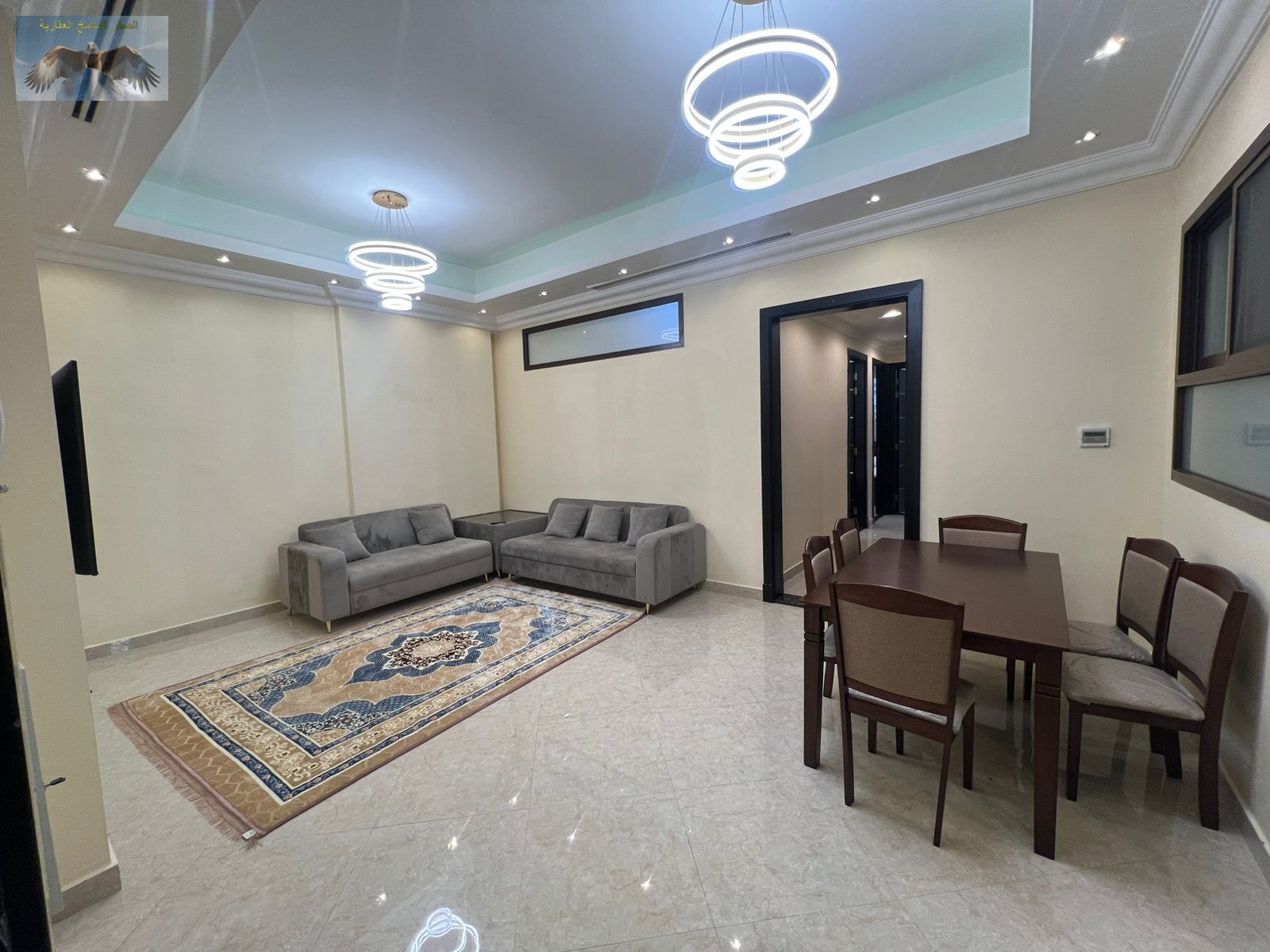 Three-bedroom furnished apartment, all bills and internet included, ready to move in, prime location close to amenities.