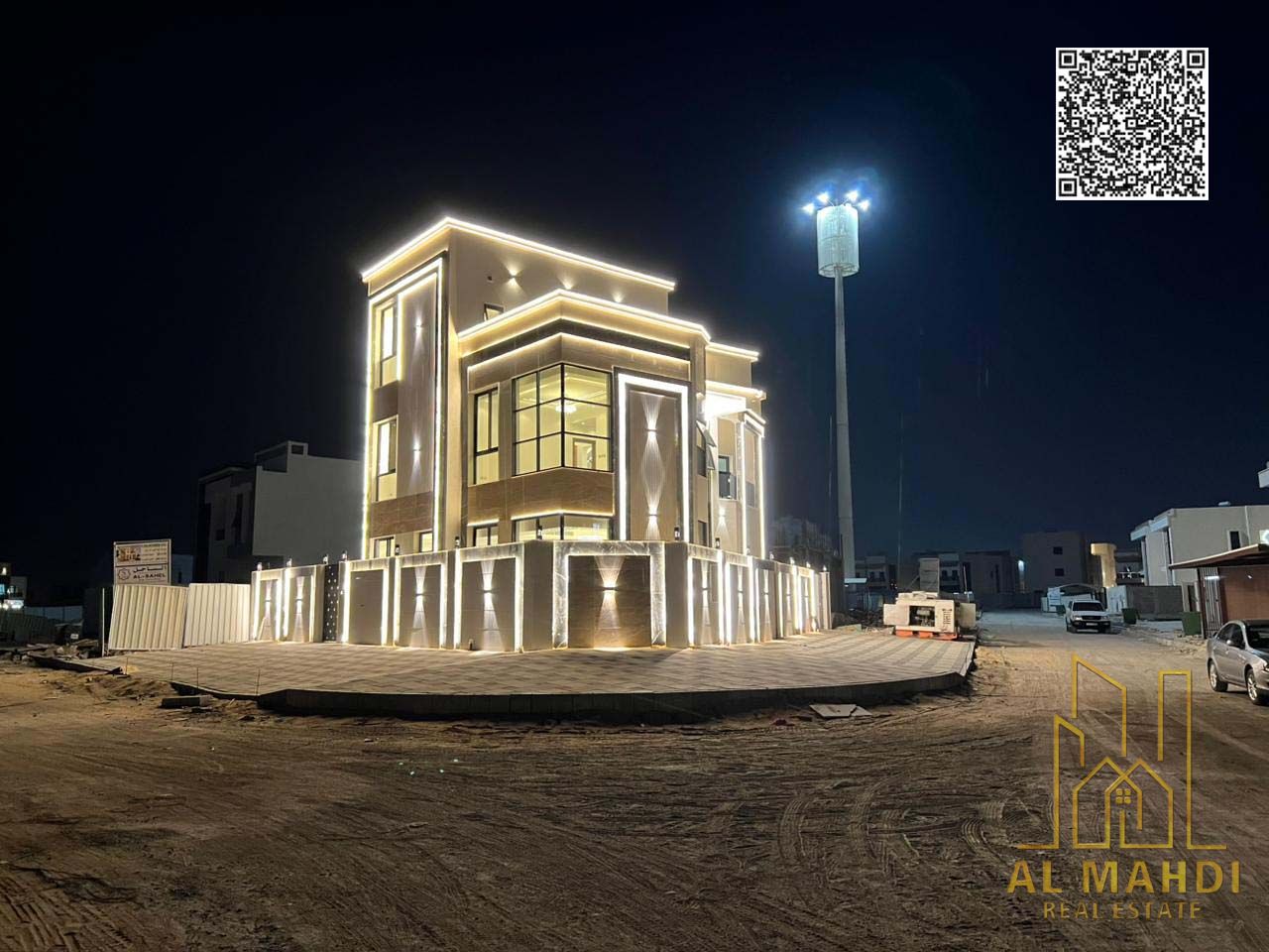 Corner Villa on Two Roads for Sale in Al Helio 1 – 3 Floors, 5 Master Bedrooms, Super Deluxe Finish – Registration Included