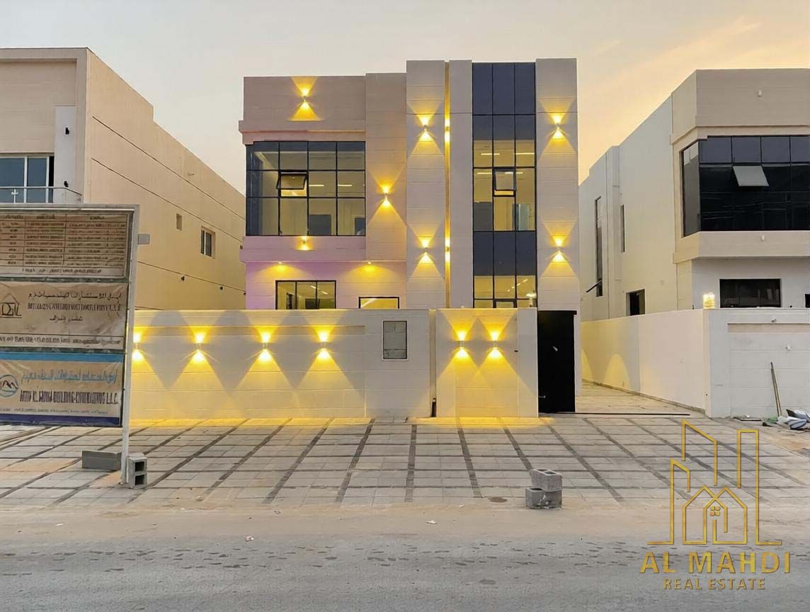 Villa for Sale in Ajman Al Helio 2 – Private Pool, 5 Master Bedrooms, Freehold, Central AC, Registration Fees Included