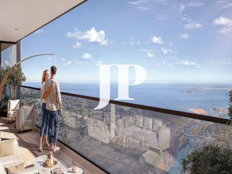 Panoramic Sea & Skyline Views | High-Floor Unfurnished 1BR | Prime Business Bay