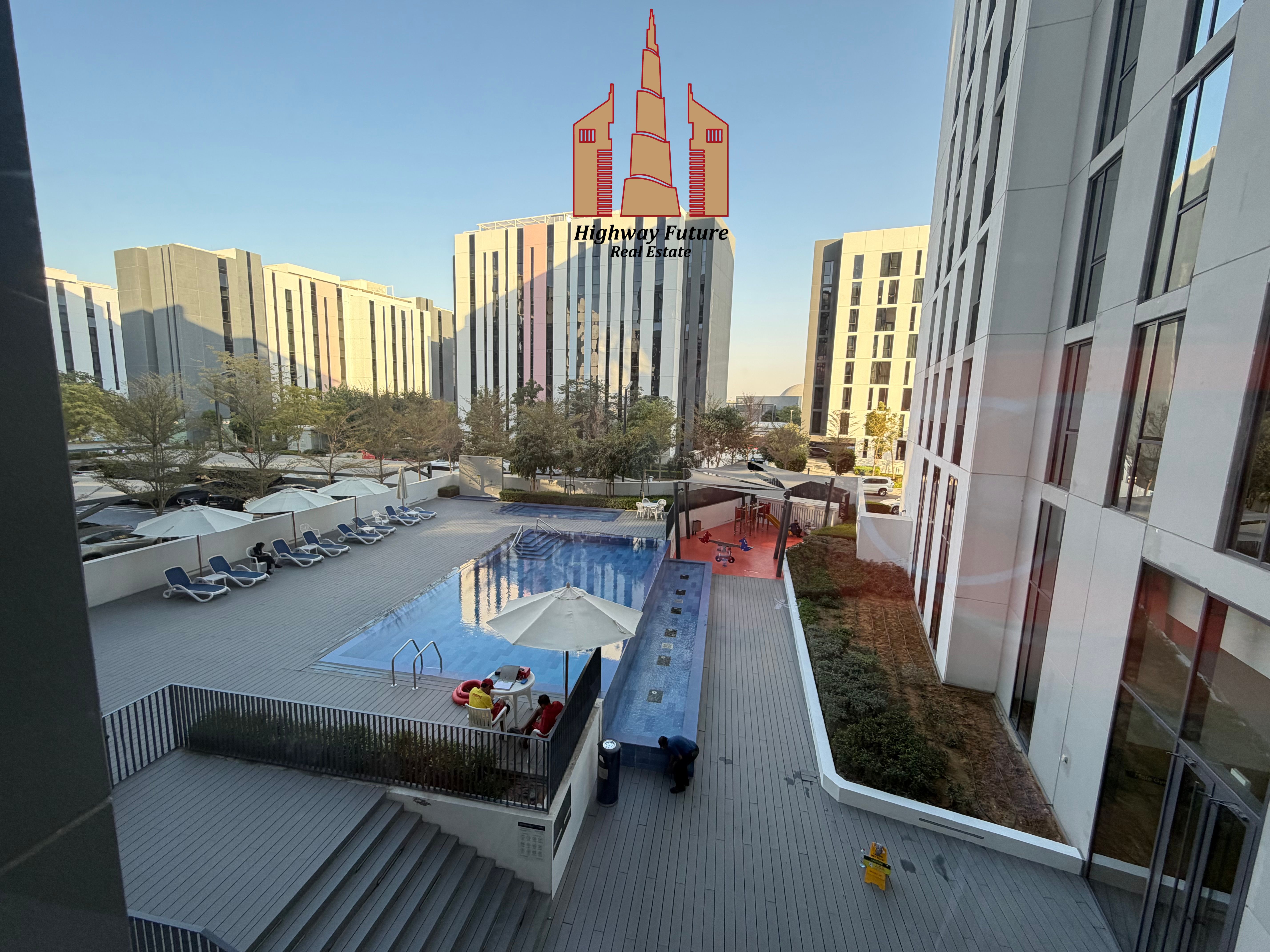 luxurious studio in aljada pool view ready to move