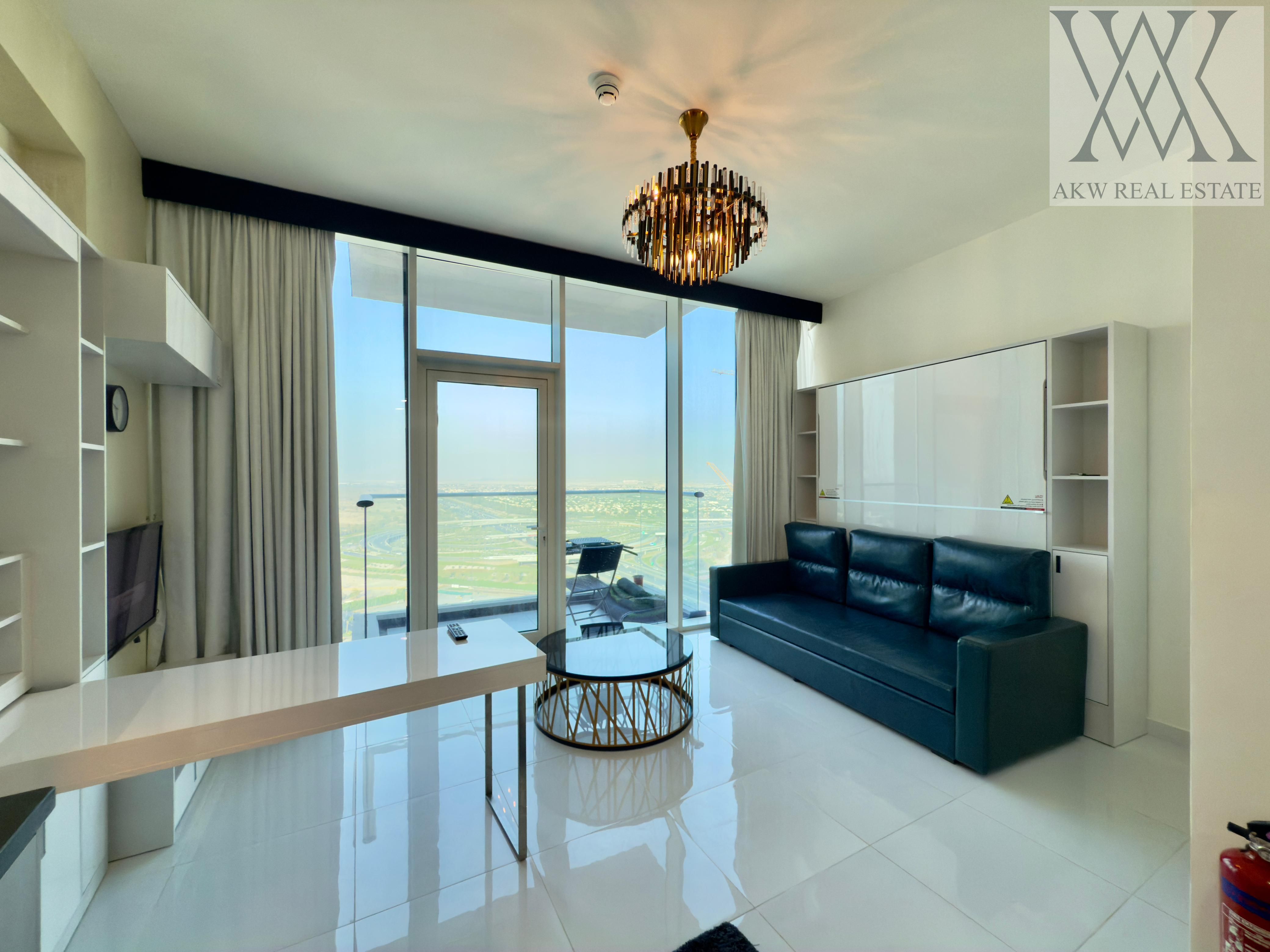 Furnished Studio | Miraclz Tower Arjan | Balcony & Park View