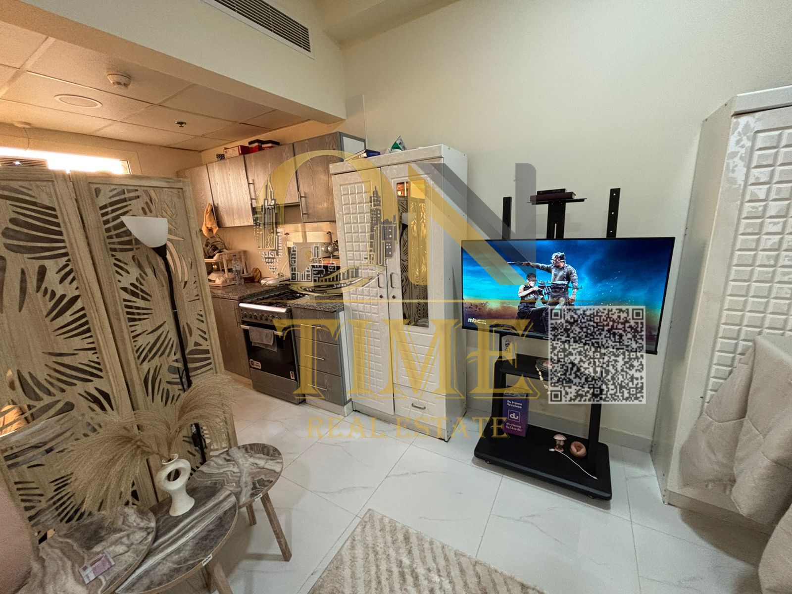 studio for monthely rent in ajman with parking and opening view
