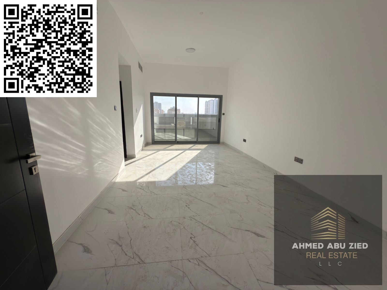 For annual rent: largest 1-bedroom apartment, first tenant, in Al Jurf 3, 2 bathrooms, balcony, wall cabinets, AED 33,000, 4 installments, security ch