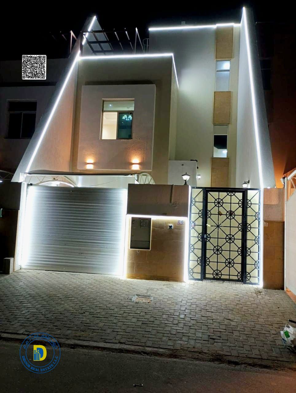 For sale: 3BR townhouse with a roof, including electricity, water, and AC, in Al Zahiyah, , bank financing , freehold for all nationalities.