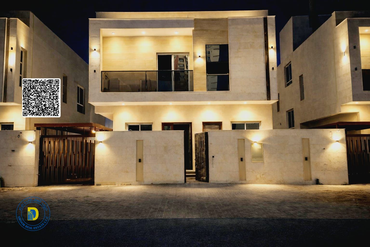 Al-Amira villa 5BR with a roof , including registration fees, Super deluxe finishing. Freehold for all nationalities. Bank financing.