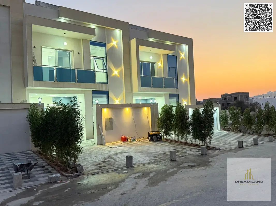 Own a 5-bedroom townhouse with a rooftop terrace in Al Helio 2, Ajman. Includes registration fees, mortgage financing, and monthly installments starti