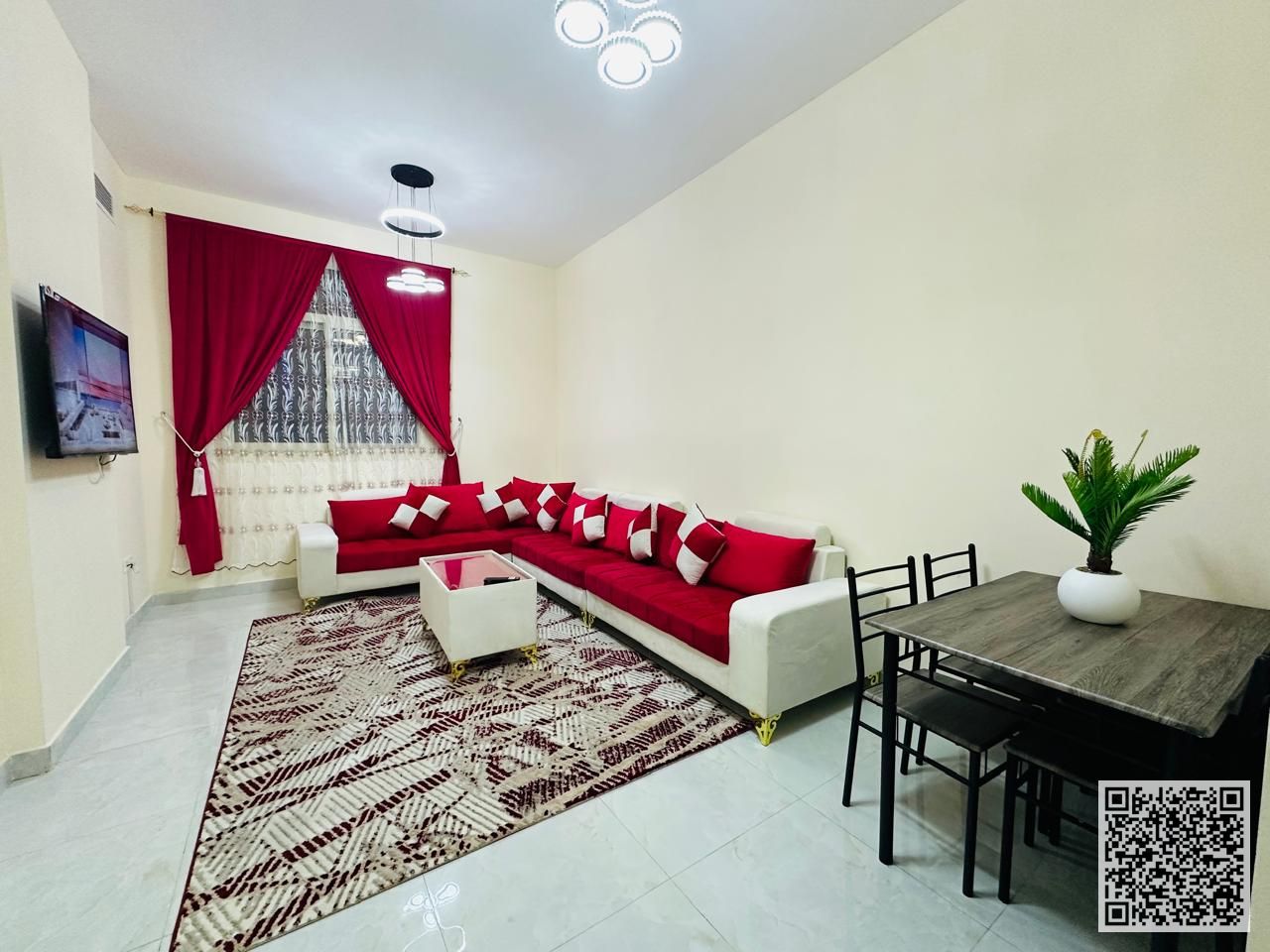 Luxury Apartment Two bedrooms and a living room with a balcony and open view for monthly rent in Ajman, Al Nuaimiya 2. Fully furnished