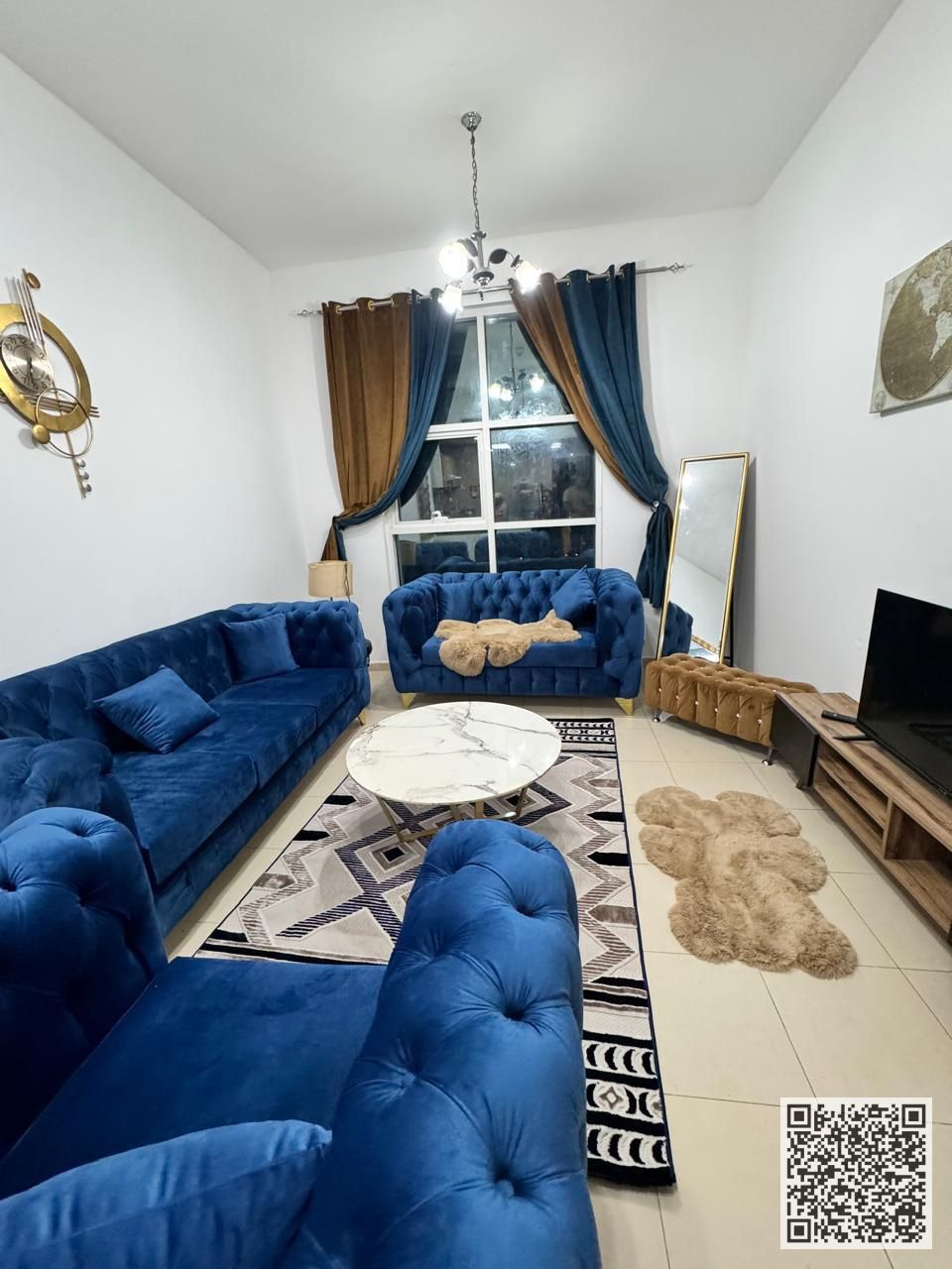 Luxury Apartment Two bedrooms and a living room with a balcony and open view for monthly rent in Ajman, Al Nuaimiya 2. Fully furnished