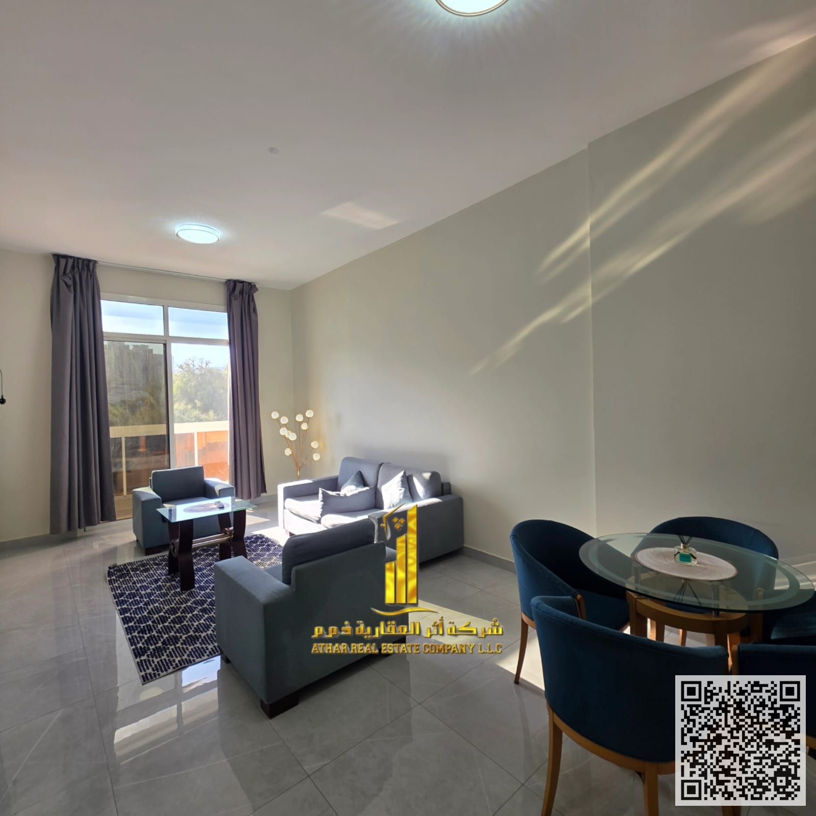 Luxury Apartment One bedroom and living room with a balcony offering an open view, available for monthly rent in Ajman, Al Rashidiya 2.
