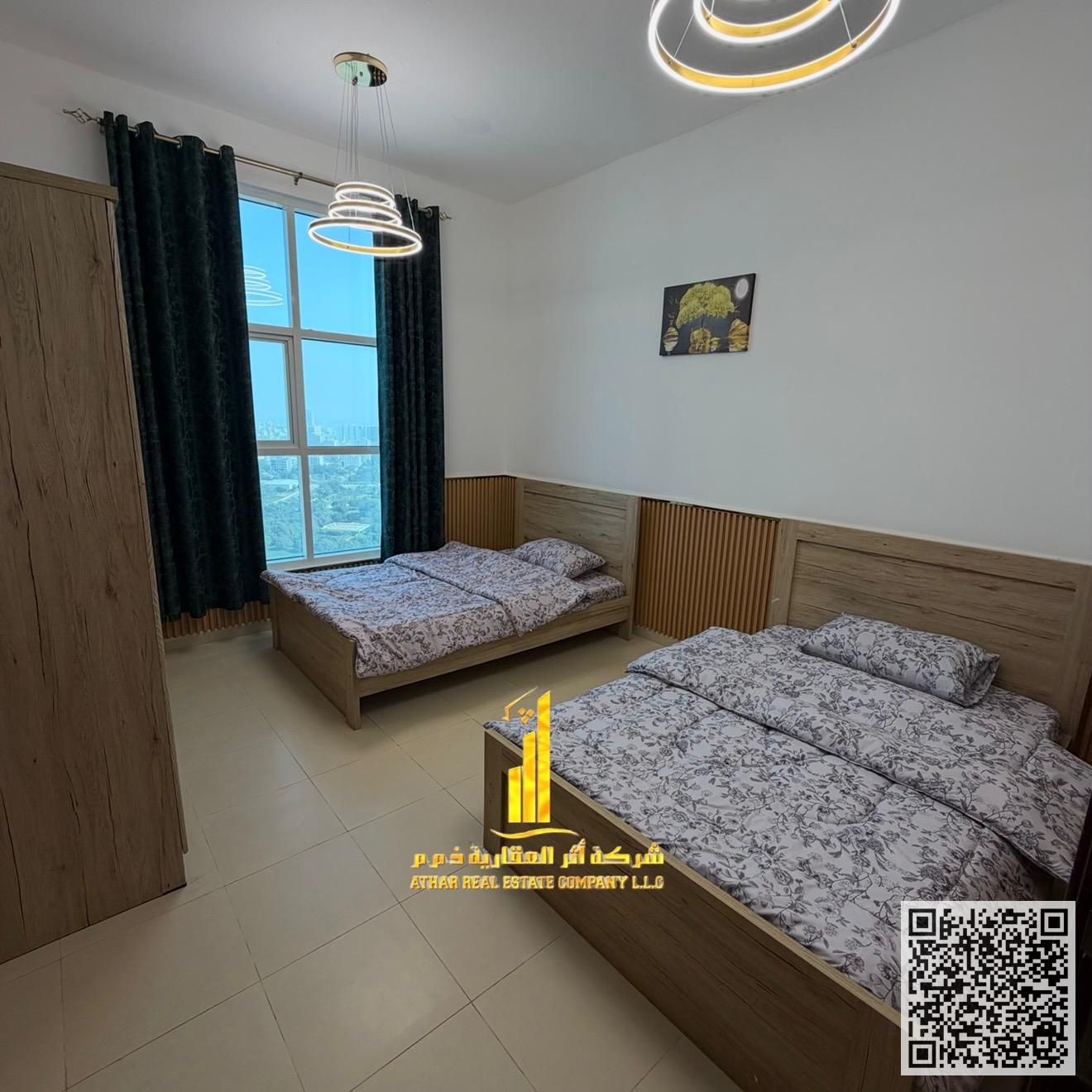 Luxurious and elegant two-bedroom apartment with a living room, fully furnished with brand new, high-end furniture, in a prime location. Includes all