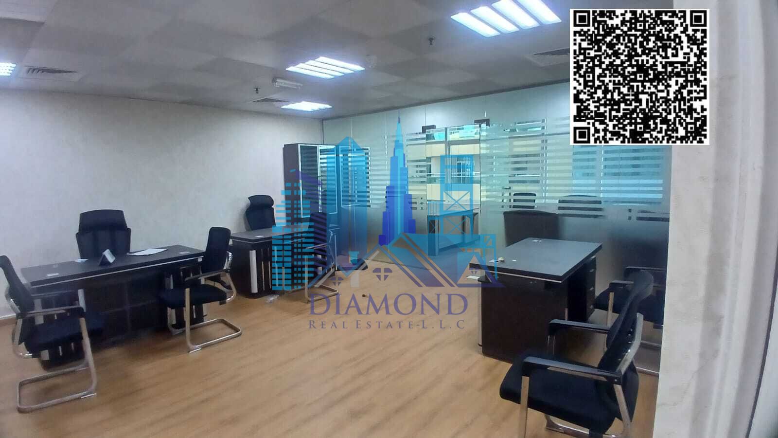 A partitioned office ready for immediate occupancy for annual rent in Horizon Towers, Ajman.