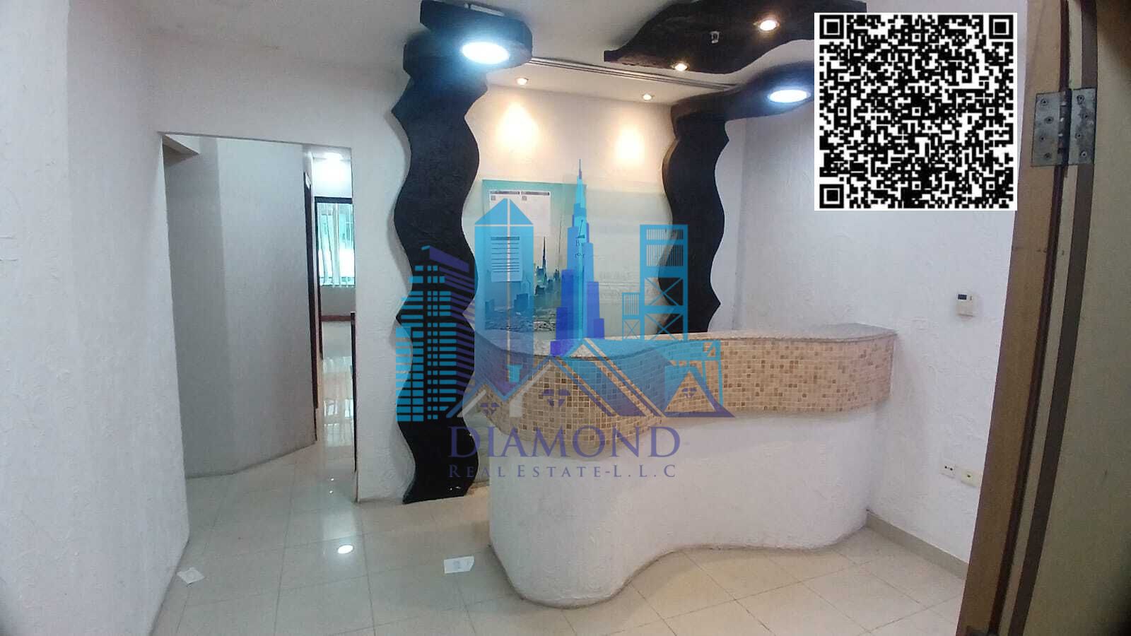 A fully furnished and equipped partitioned office ready for immediate occupancy for annual rent in Horizon Towers, Ajman.