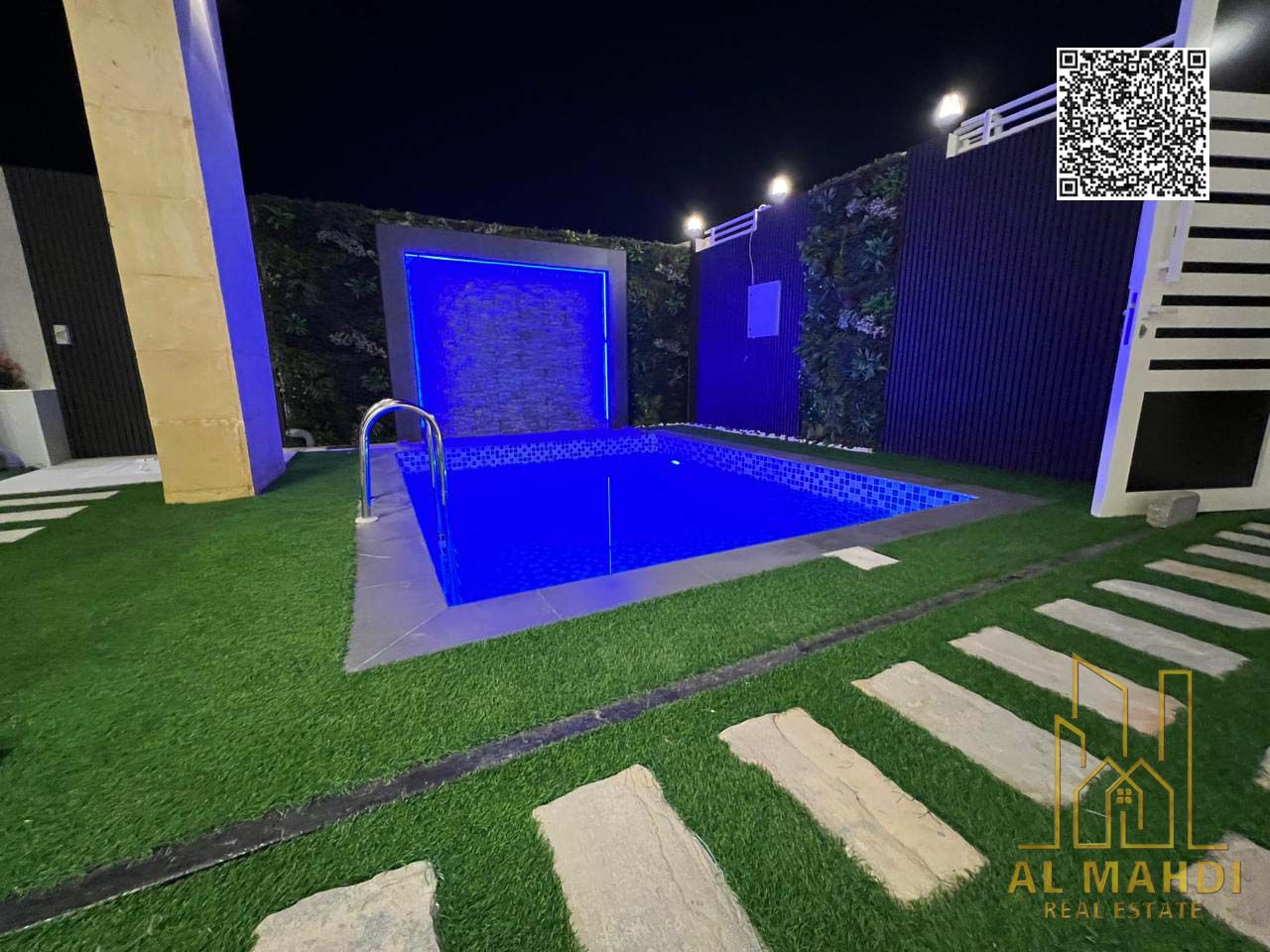 Modern villa for sale in Al Helio 2 Ajman 5 master bedrooms private pool waterfall garden parking freehold ownership