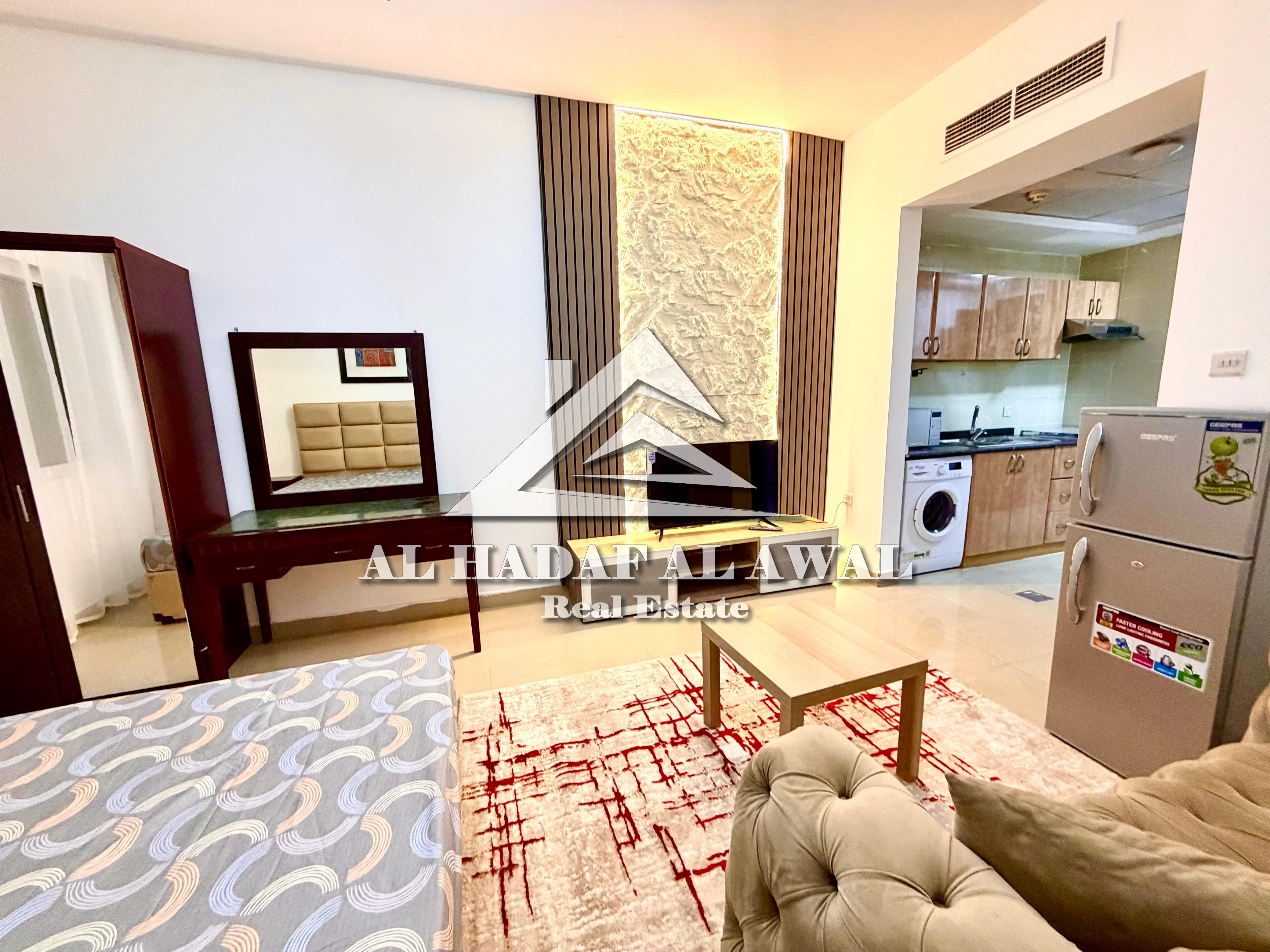 For monthly rent One bedroom and a hall with distinctive furniture In Al Majaz 3 Modern family building Family area Monthly rent: AED 4,500, including