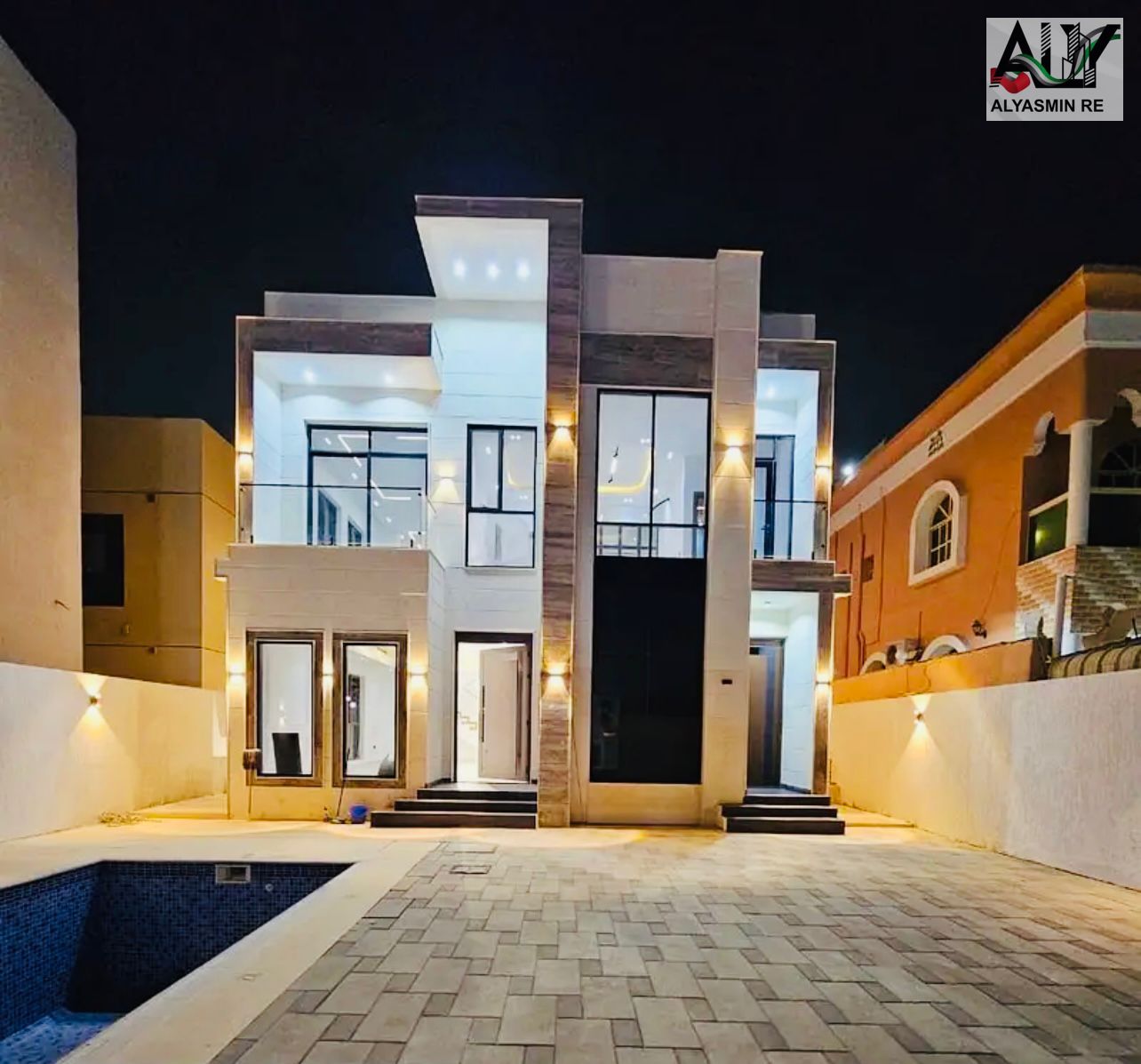 A villa with golden residence, without fees, lifelong services in the best and most important areas of Ajman, close to all entertainment and governmen