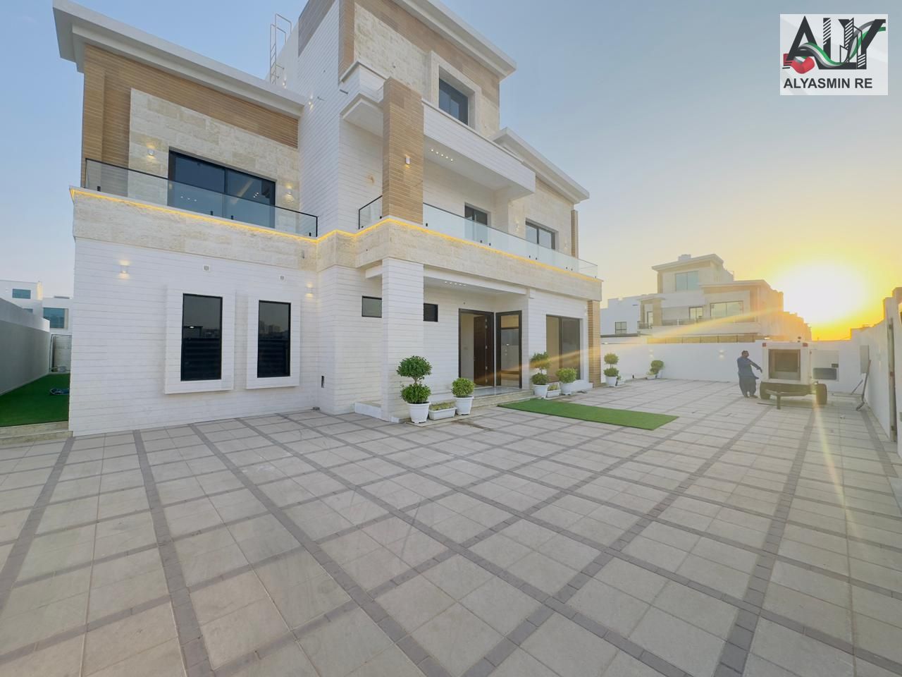 For sale, a corner villa in a prime location in the Jasmine area, with a large area, close to the park, close to Sharjah, freehold for all nationaliti