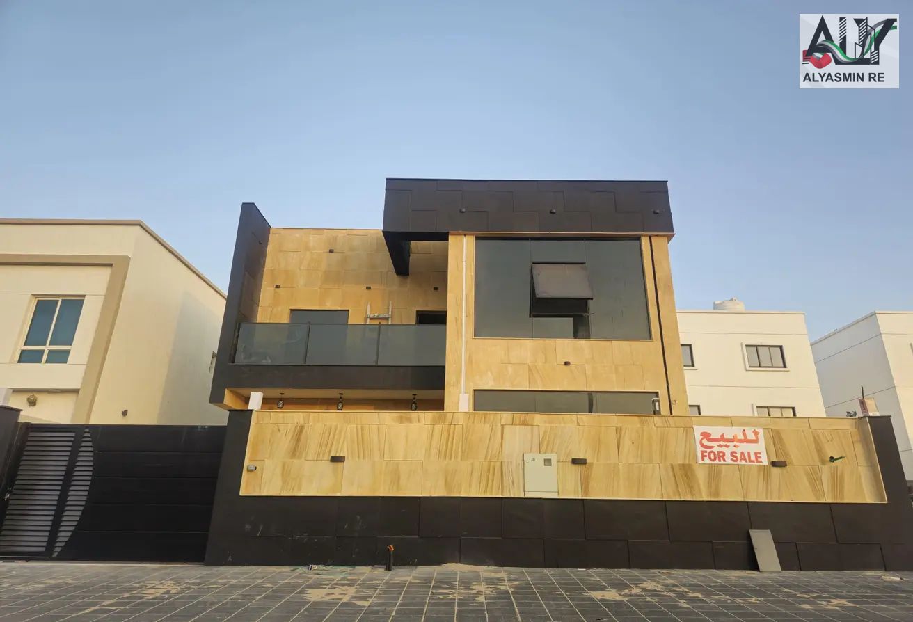 For sale, a villa with water and electricity connections, very distinctive, excellent location on Sheikh Mohammed bin Zayed Road, a stone villa close
