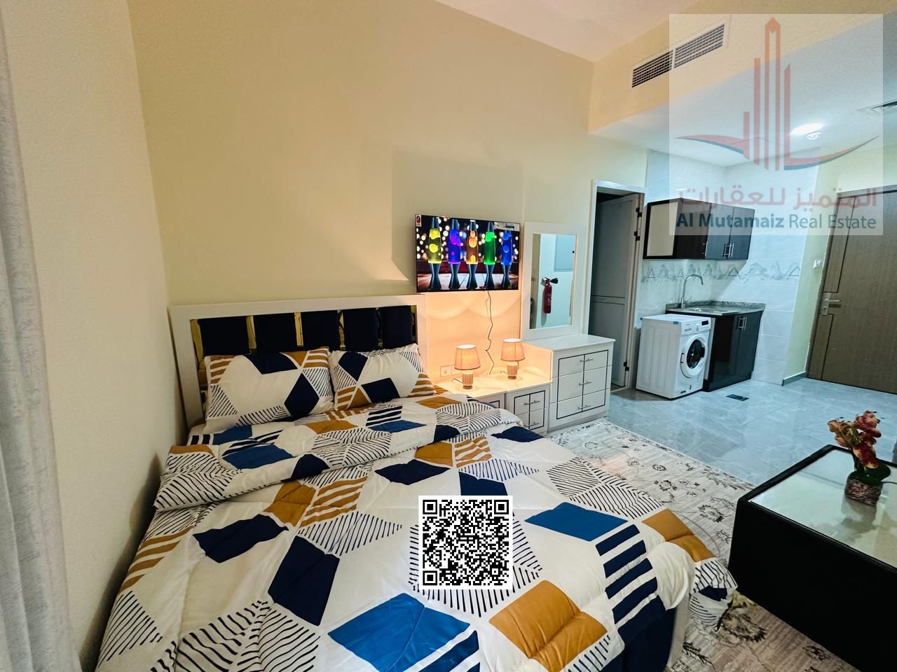 Furnished Studio for Monthly Rent in Ajman Corniche Near Al Safina Roundabout Balcony Central AC All Bills Included Internet Maintenance 0
