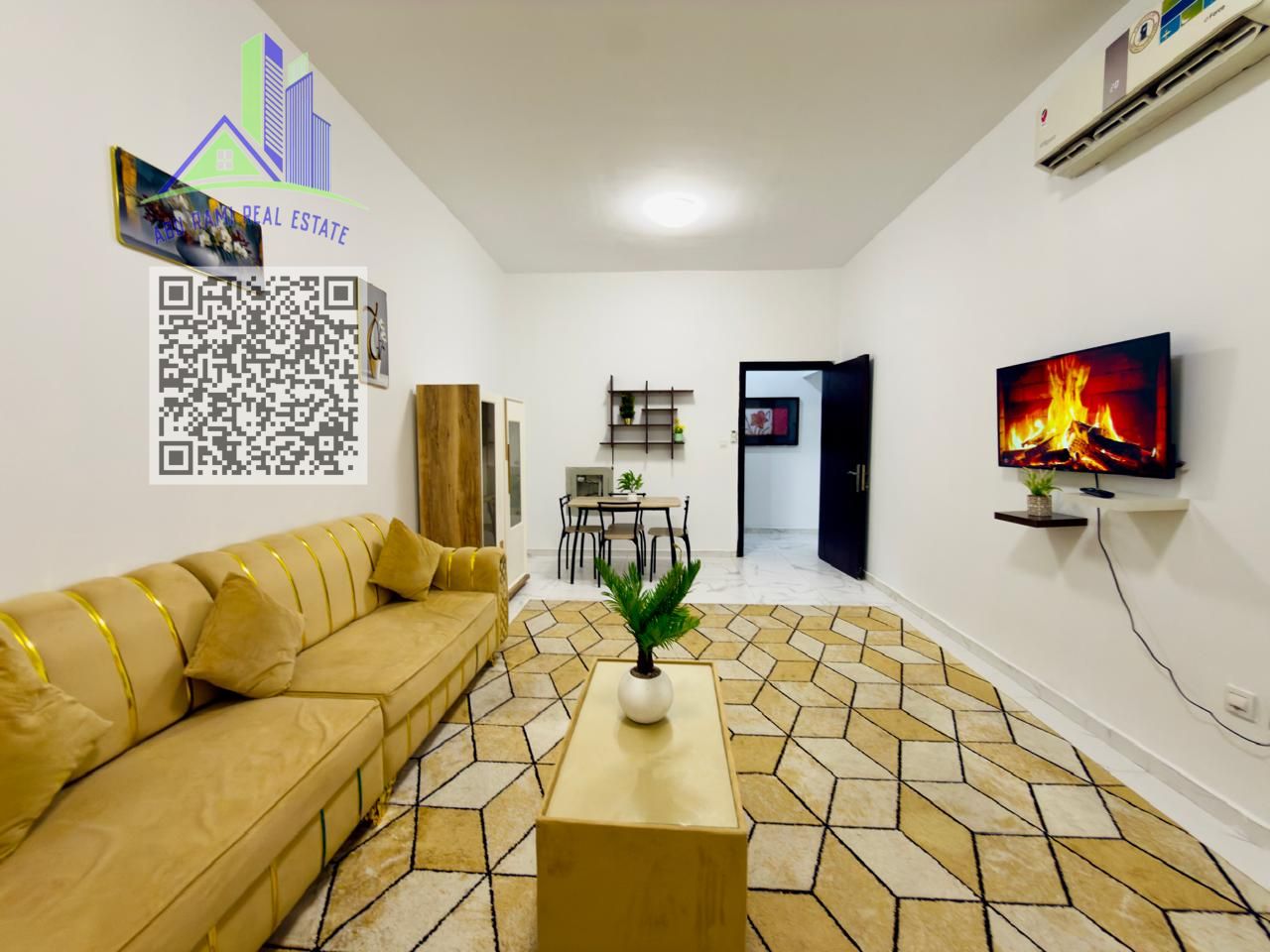 Two bedrooms and a living room, three bathrooms, furnished, monthly rent including water. 2- Opposite Ajman Academy and near the Dubai exit.