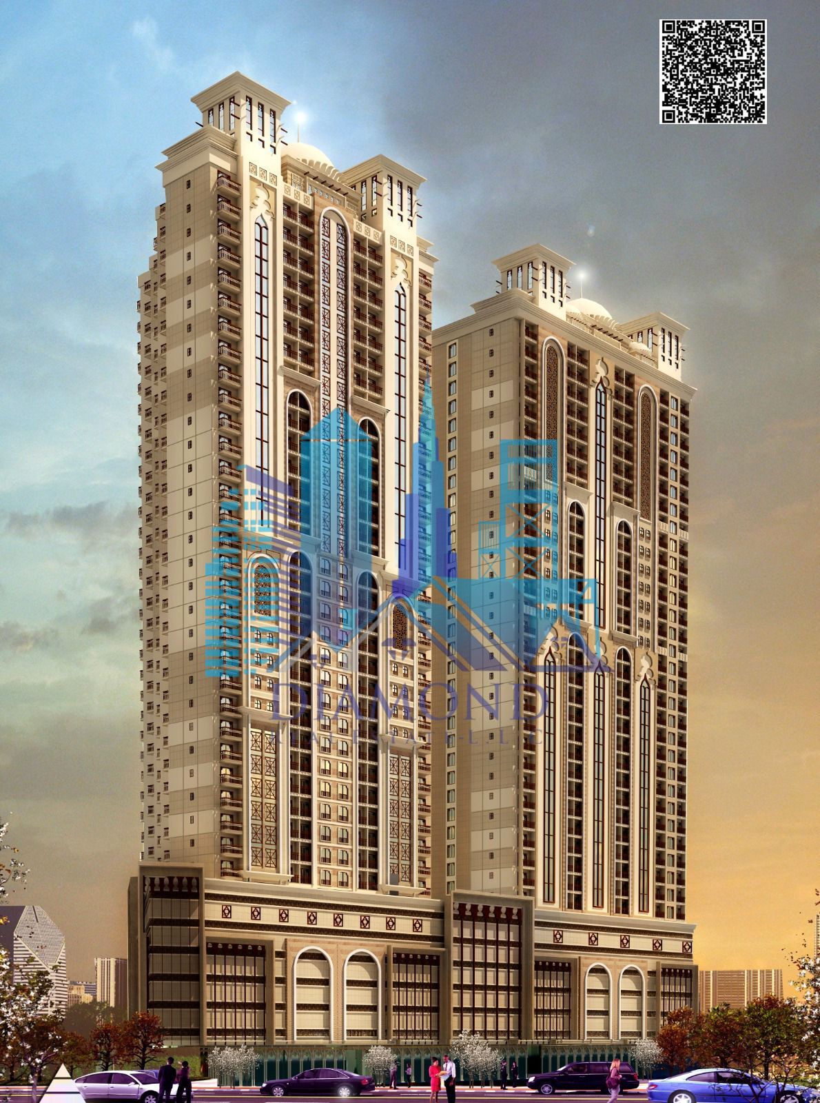 For sale Two furnished rooms and a hall, freehold with a 5% down payment and installments for 7 years in Barajeel Towers, Ajman. a