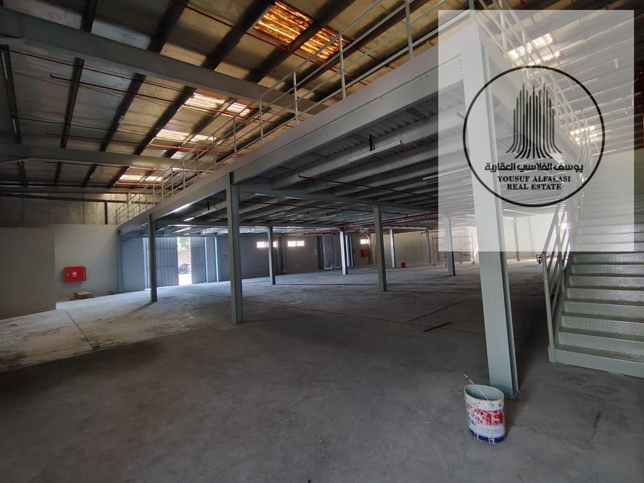 Spacious warehouse for rent in Al Jurf Industrial Ajman 13,862 sqft ground 8,165 mezzanine 5,697 strategic location