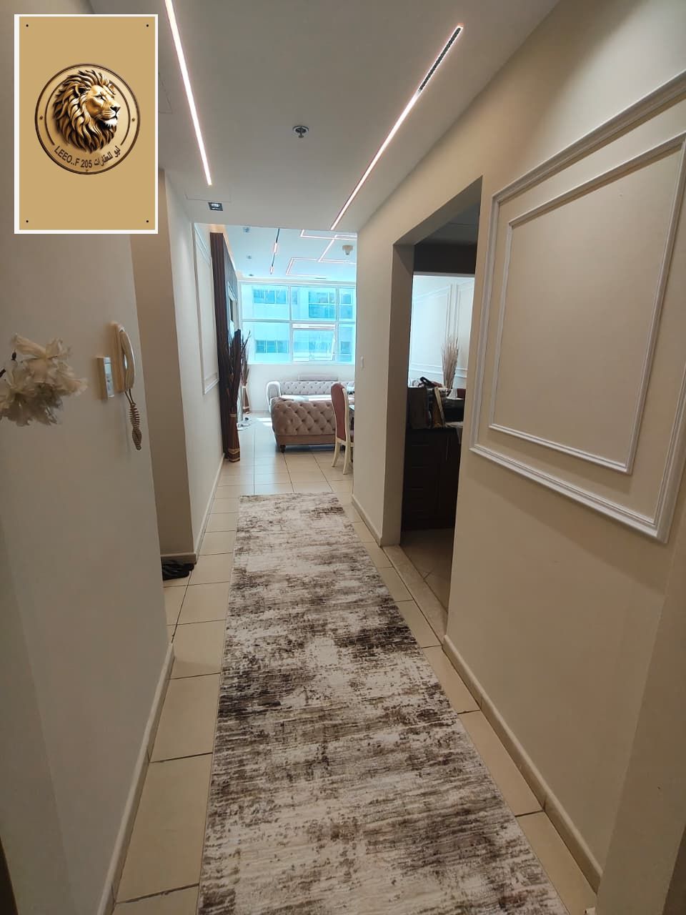 Peace, mercy and blessings of God Today we have a model of two rooms and a lounge furnished hotel in Ajman Location: Ajman One Tower Towers