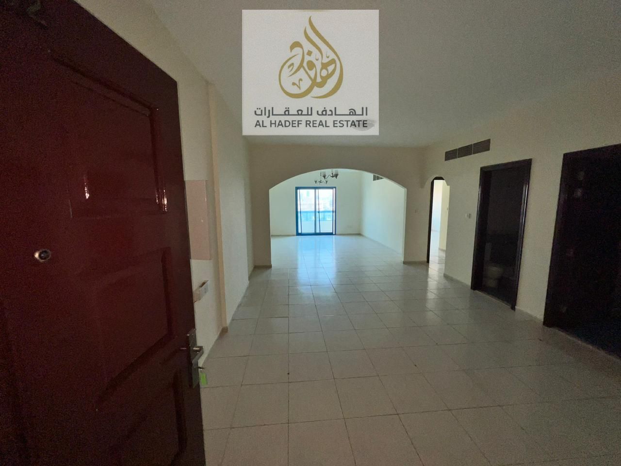 Annual rent in Ajman, Al Rumaila area, second row from the Corniche. The building is for families. One bedroom and living room, central air conditioni