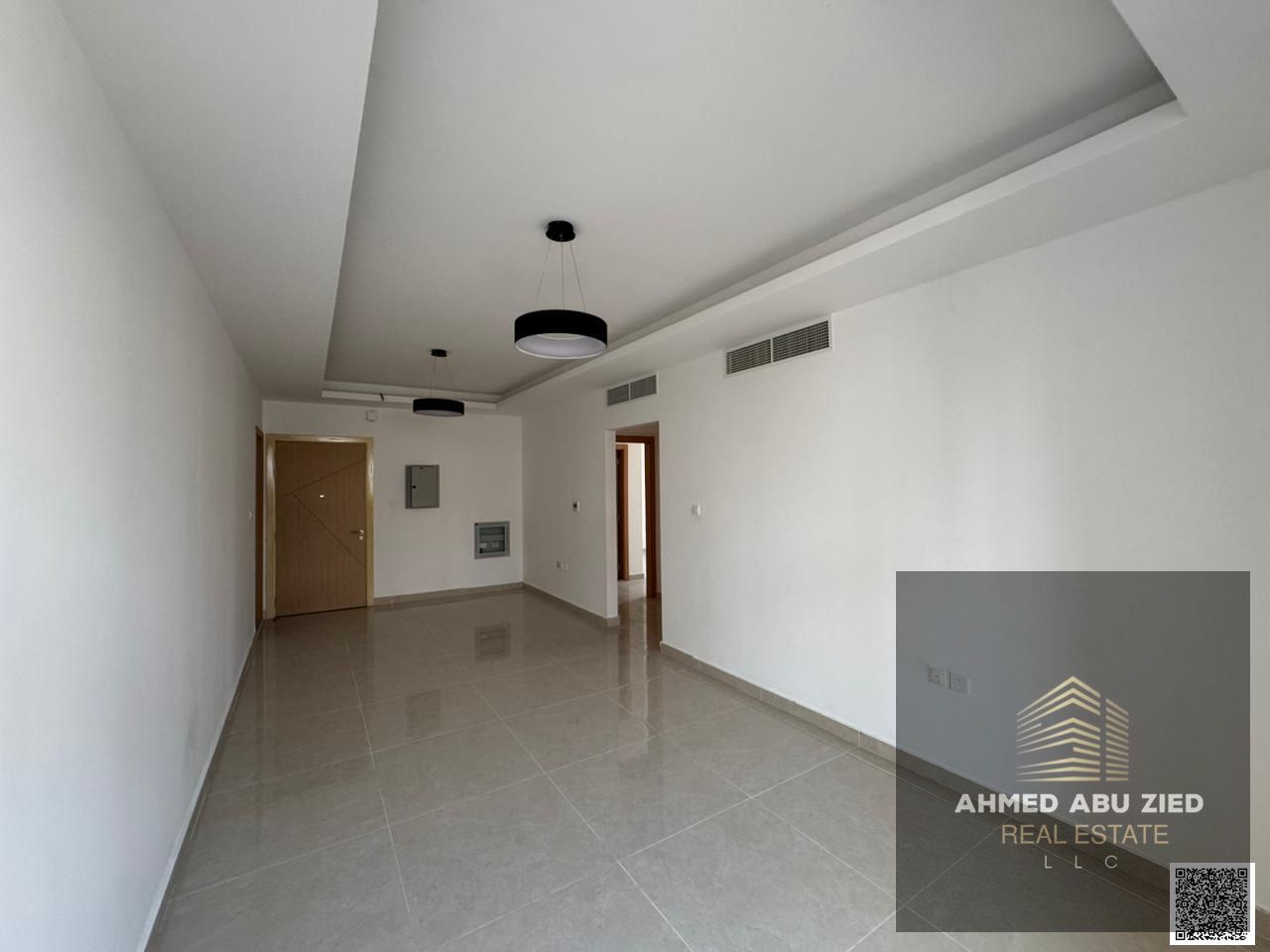 2BR + hall, 3 baths apartment for rent, 2 master bedrooms, large hall, balcony, central AC, first occupancy, 1 month free, quiet & clean.