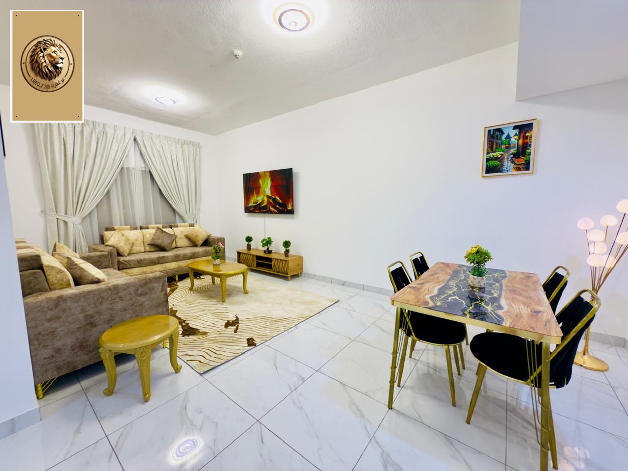Peace, mercy and blessings of God Today we have a model of two rooms and a lounge furnished hotel in Ajman Location: Al Nuaimiya 1 Close t