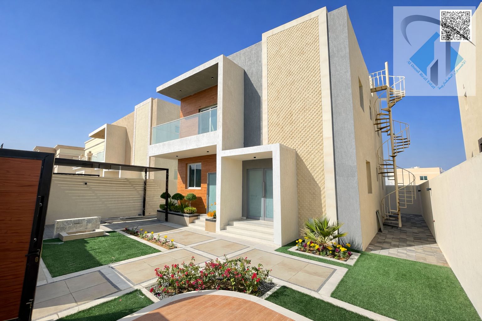 4-bedroom villa for sale in Al Zahia area, connected to electricity, water, and AC, at a bargain price.