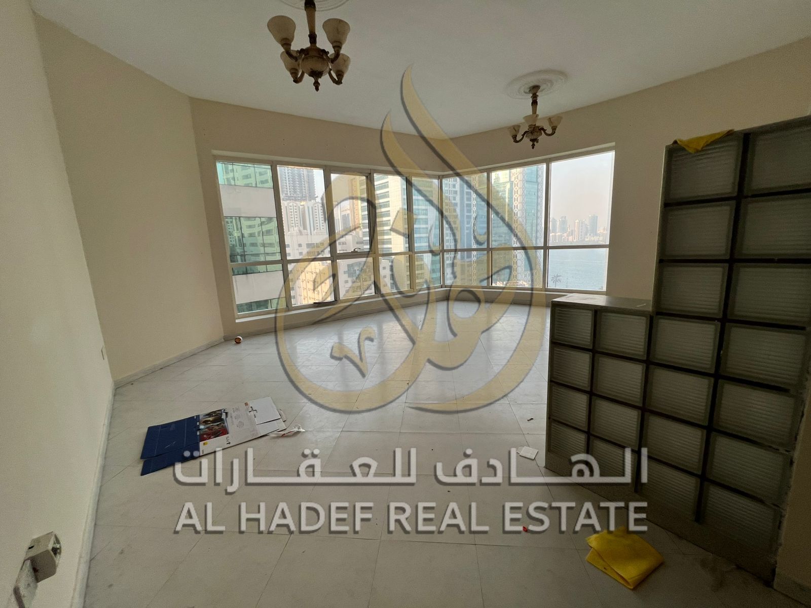One bedroom and living room for rent in Al Khan – gym, swimming pool, air conditioning and free maintenance