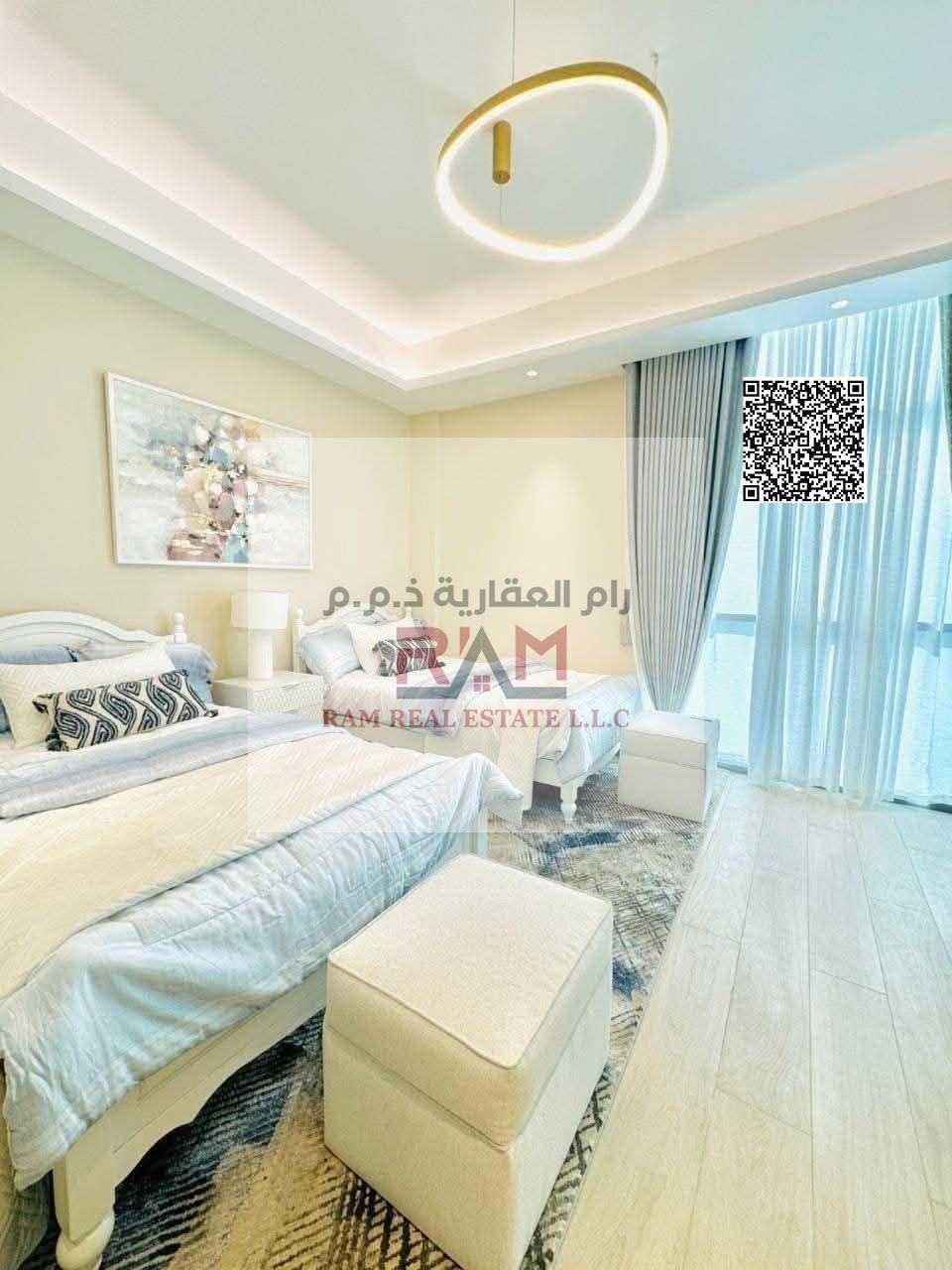 One bedroom and living room for sale in Creek Tower 1 on the waterfront.