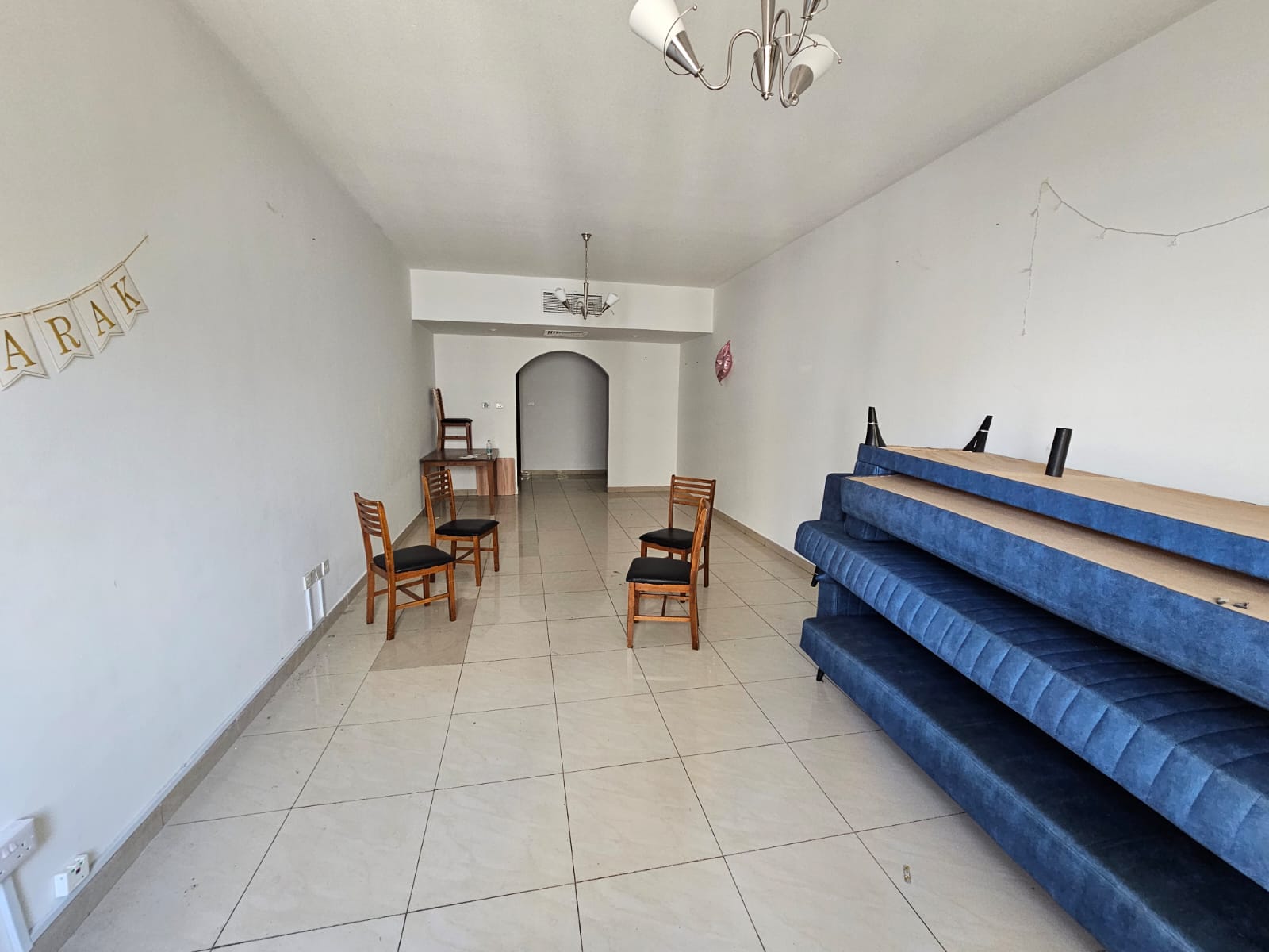 3BR apartment with maid room, free AC, free gym & pool, direct lake view in Sharjah.