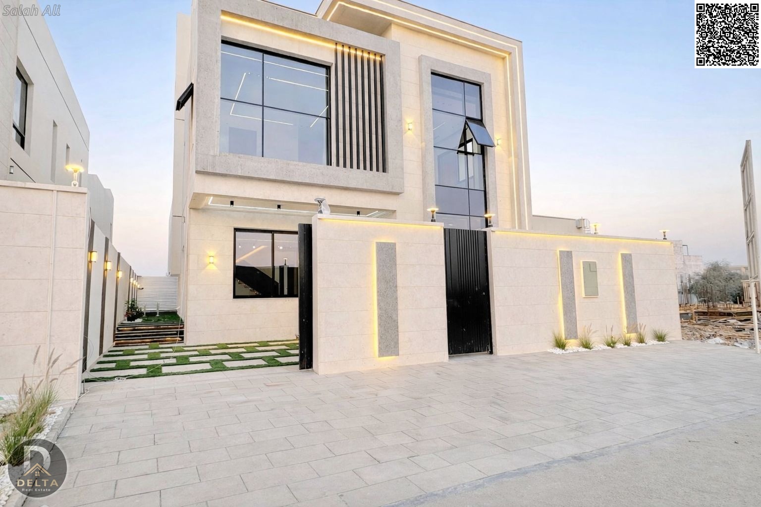 Luxury villa for sale with private pool in Al Zahia, excellent and secure location, close to all main roads, parking, registration fees included