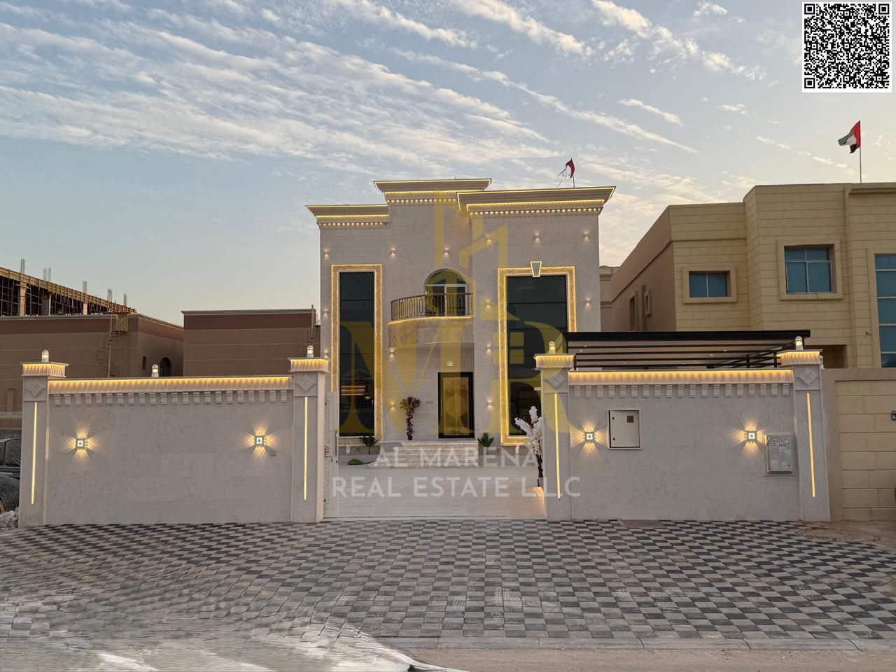 Luxury Villa for Sale in Al Mowaihat 1 Prime Location Near Mosque | 5 Master Bedrooms | Maid’s Room | Outdoor Seating Area