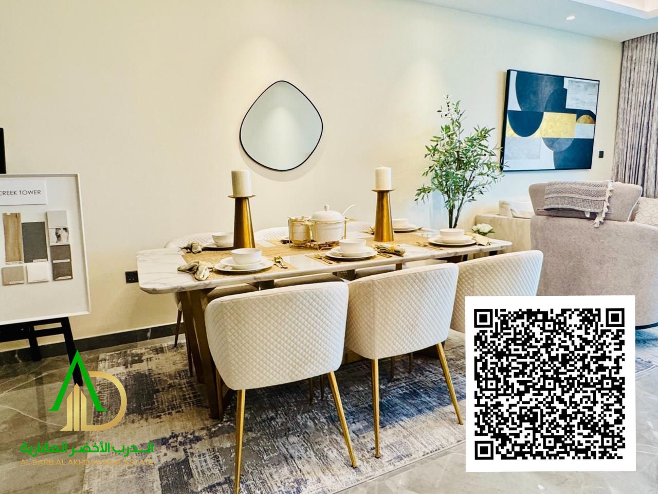 A unique opportunity: Own a 1BHK apartment in Creek Tower with modern design and elegant finishes, perfect for comfortable living or investment