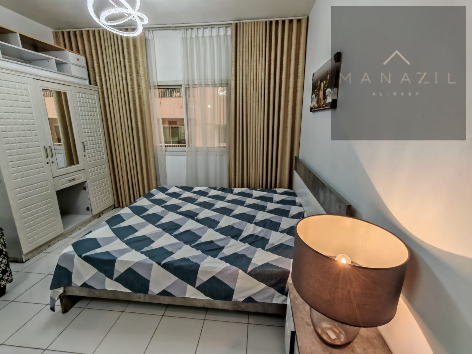 Furnished apartment in Al Khan, beautifully furnished, with rooms and a living room.