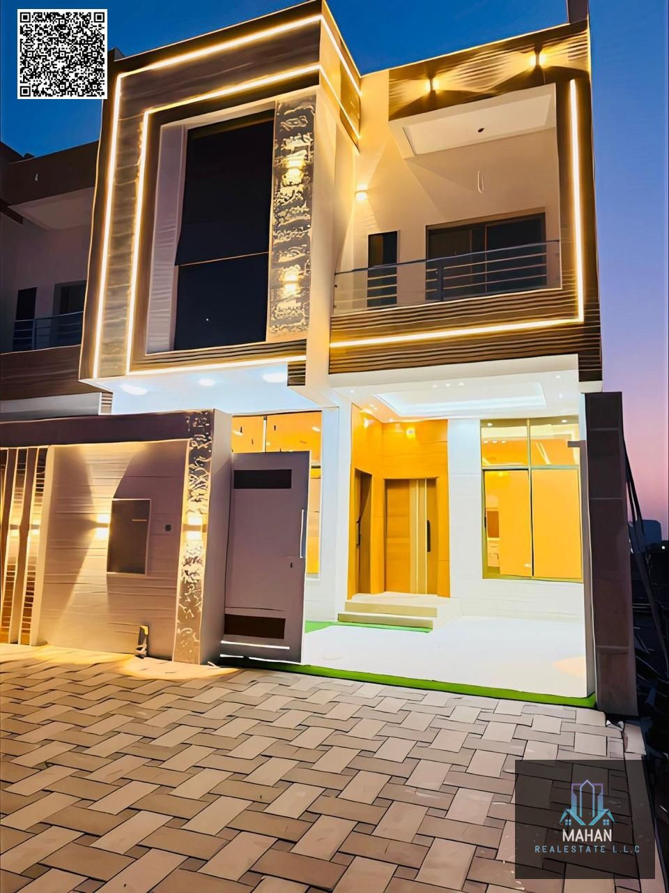 Townhouse for sale in Al-Haliyo 2, first occupancy, close to all services, with water, electricity and air conditioning.