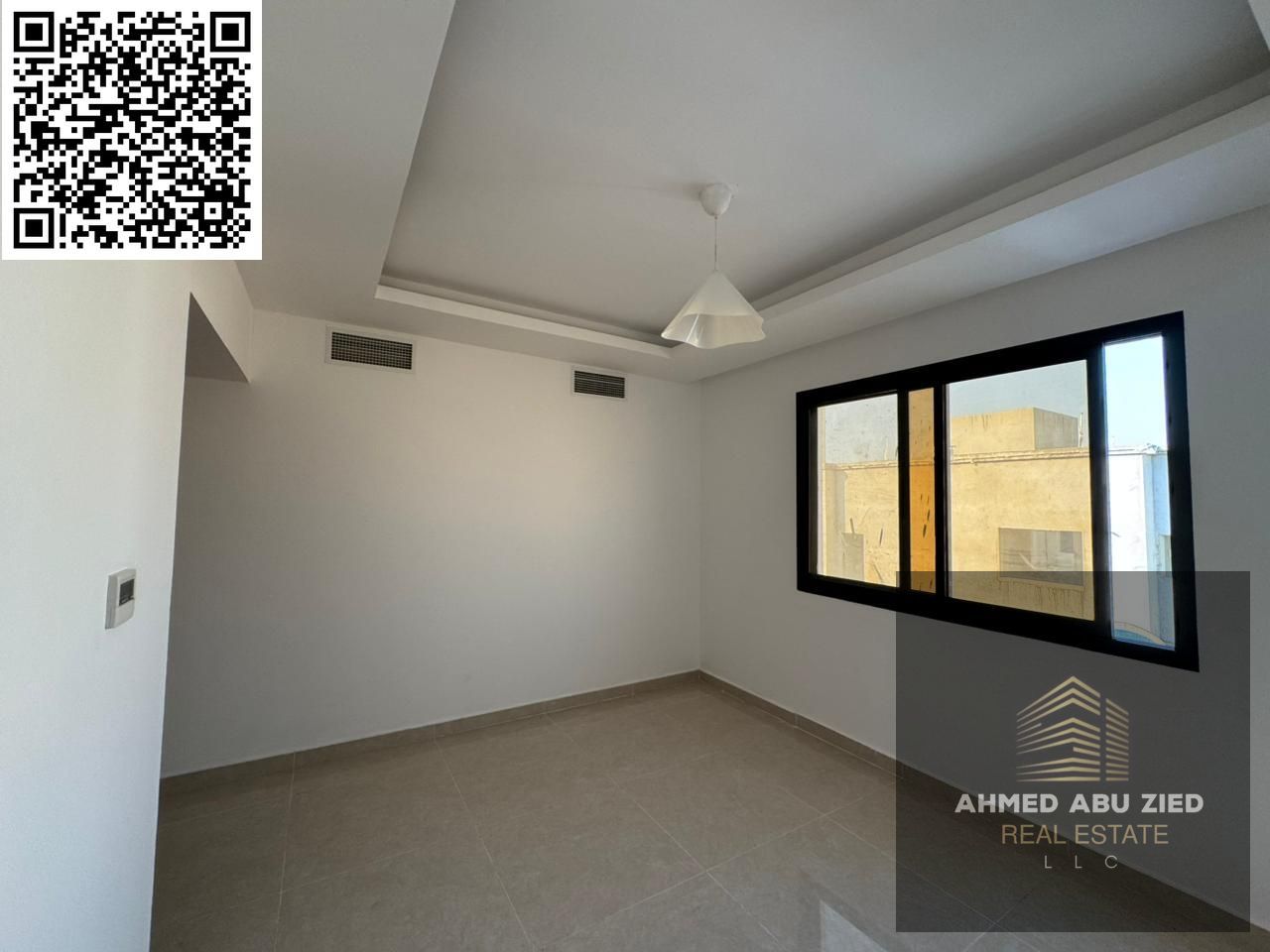 Brand-new 2-bedroom apartment with hall for first tenant in Al Jurf 3, 3 bathrooms, balcony, AED 43K/year, 4 or 6 payments, 1 month free, security AED