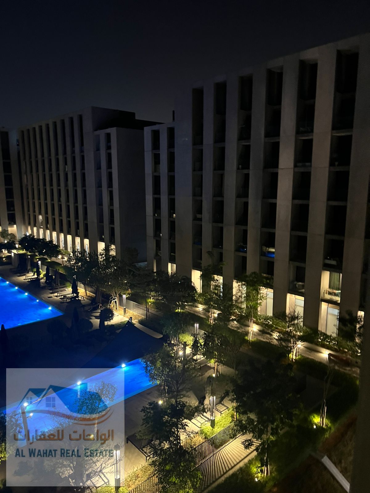 Now available: VIP one-bedroom apartment for monthly rent – Sharjah | Aljada area – Areej Complex. First occupancy, very special apartment.