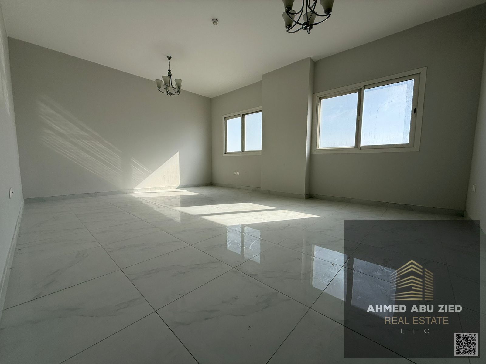 2BR + hall apartment for rent, master bedroom, spacious hall, balcony, central AC, hotel-style finish, full insulation, prime location.