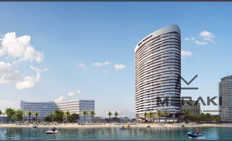 Two-bedroom apartment with living room overlooking the Arabian Gulf directly on the beachfront.