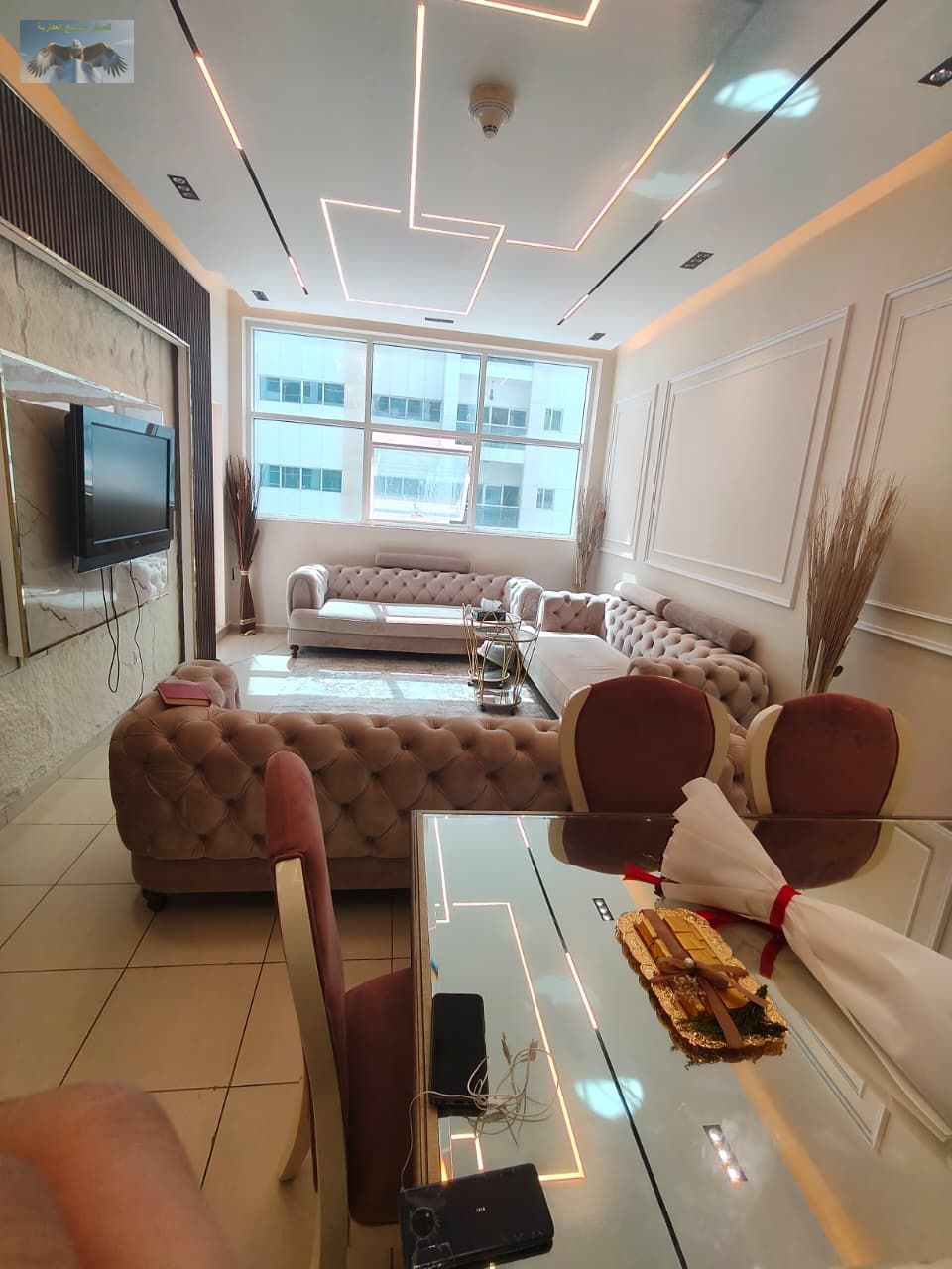 Fully Furnished 2 Bedroom Apartment for Monthly Rent in Ajman One Towers – Brand New Furniture – Prime Location Near Verona Roundabout & Corniche